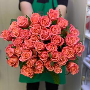 Букет из 35 коралловых роз 70 см